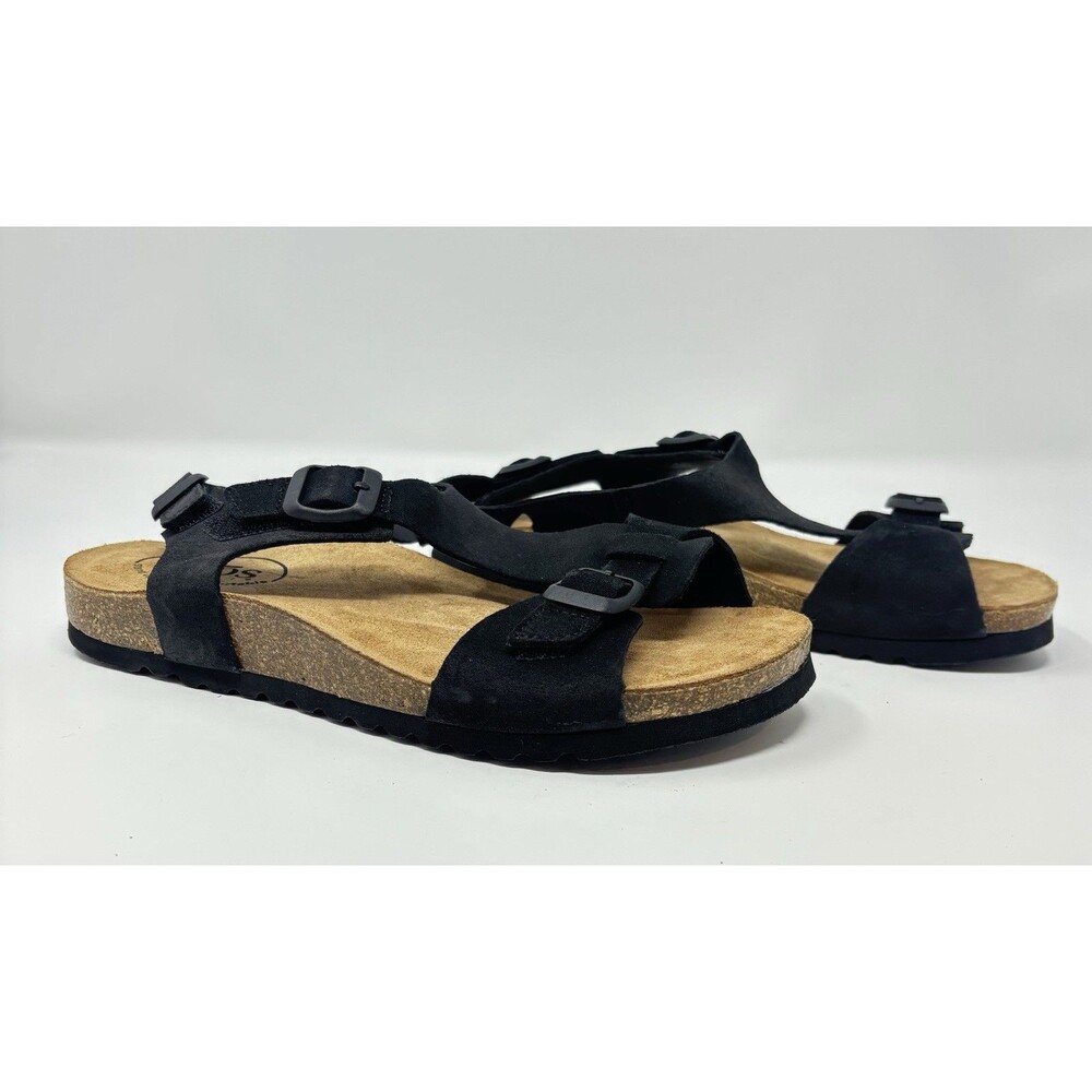 Taos MVP Suede Strap Sandals Black Women's Sz 9 New Without Box - Picture 2 of 7